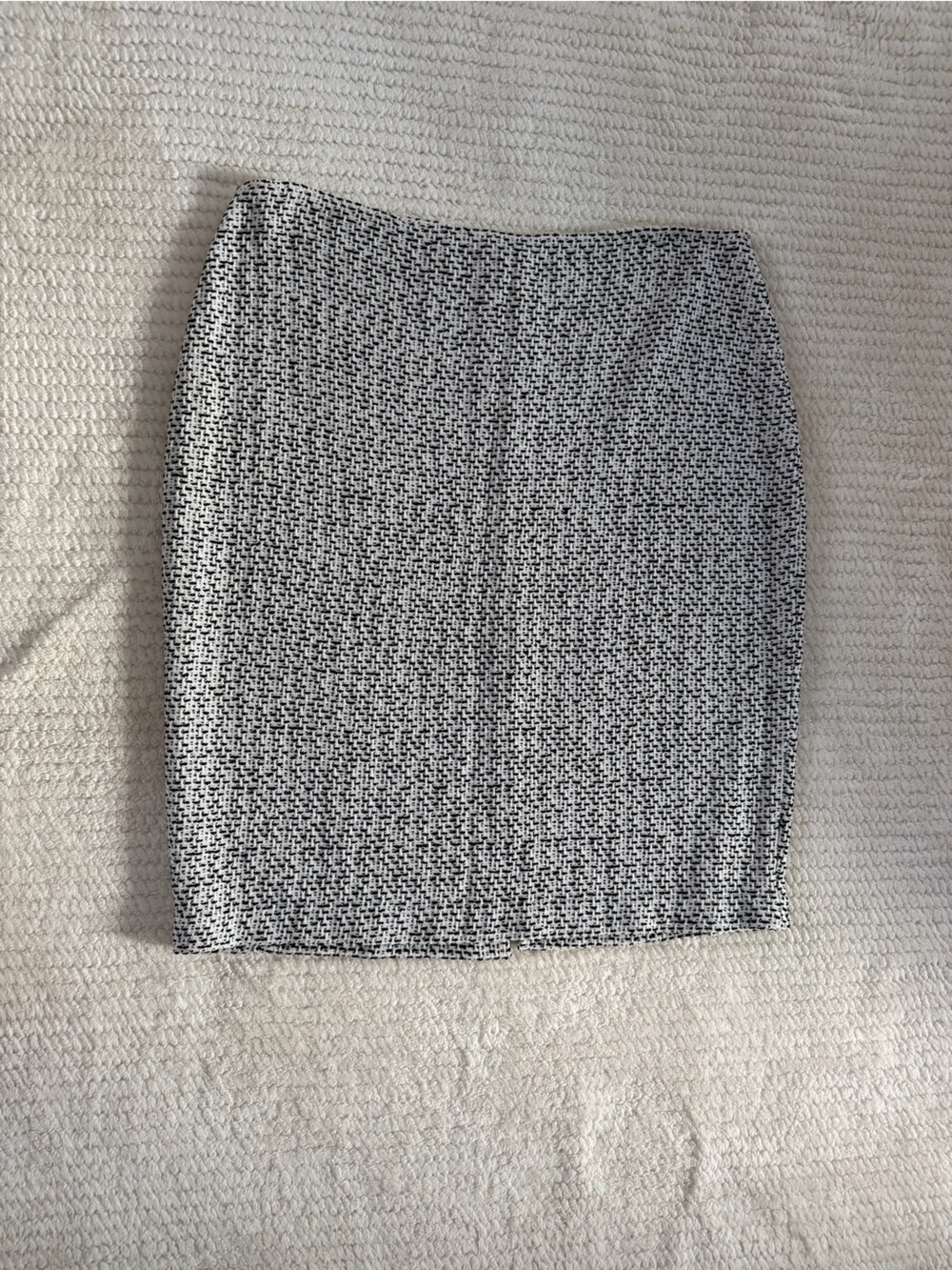 St. John Black & White Tweed-Inspired Pencil Skirt